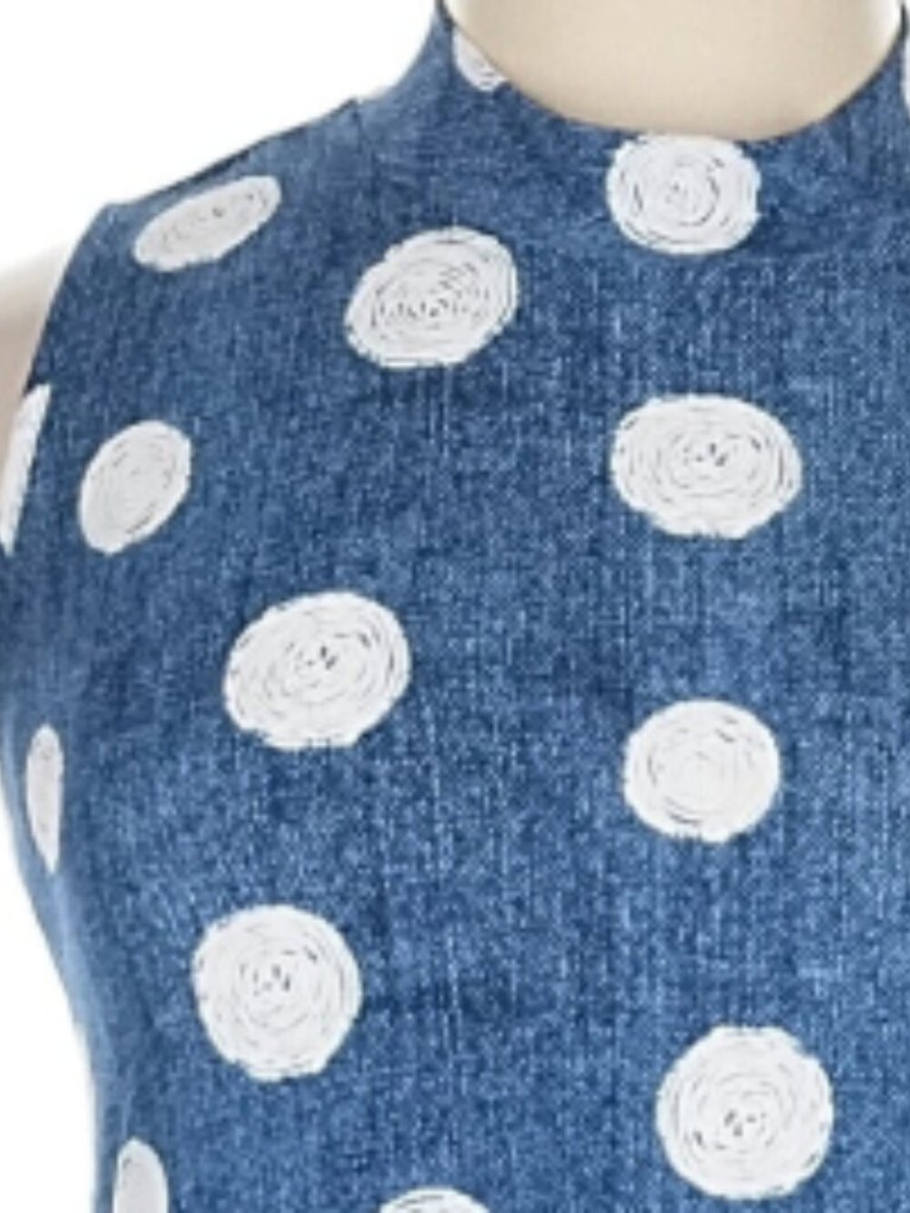 Cato Est. 1946 Royal Blue/White A-Line ,Polka Dot Dress - Size 14/16W - Picture 2 of 10